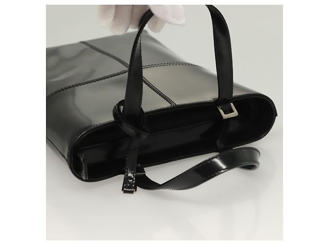 Borsa a mano GUCCI Smalto 2 vie Nero Oro 000 2113 0553 Auth ti3137 - vista 6