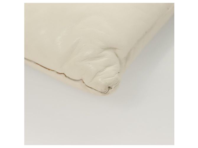 Autre Marque BOTTEGA VENETA MAXI INTRECCIATO Borsa Clutch in Pelle Argento Bianco Auth BA2892 - vista 14