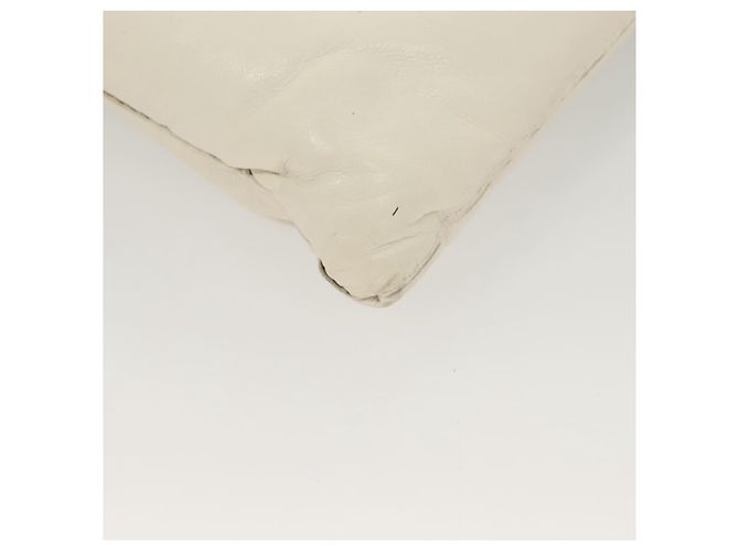 Autre Marque BOTTEGA VENETA MAXI INTRECCIATO Borsa Clutch in Pelle Argento Bianco Auth BA2892 - vista 15