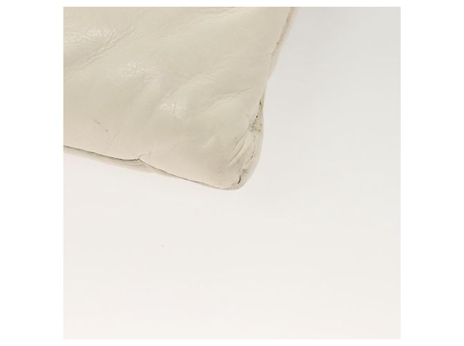 Autre Marque BOTTEGA VENETA MAXI INTRECCIATO Borsa Clutch in Pelle Argento Bianco Auth BA2892 - vista 16