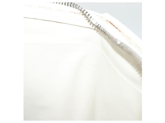 Autre Marque BOTTEGA VENETA MAXI INTRECCIATO Borsa Clutch in Pelle Argento Bianco Auth BA2892 - vista 17