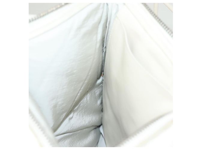 Autre Marque BOTTEGA VENETA MAXI INTRECCIATO Borsa Clutch in Pelle Argento Bianco Auth BA2892 - vista 18