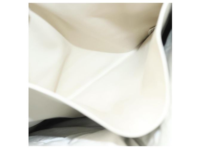 Autre Marque BOTTEGA VENETA MAXI INTRECCIATO Borsa Clutch in Pelle Argento Bianco Auth BA2892 - vista 20