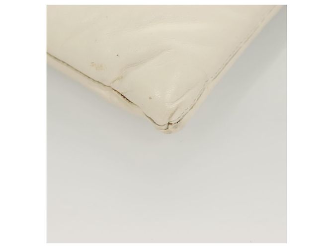 Autre Marque BOTTEGA VENETA MAXI INTRECCIATO Borsa Clutch in Pelle Argento Bianco Auth BA2892 - vista 9