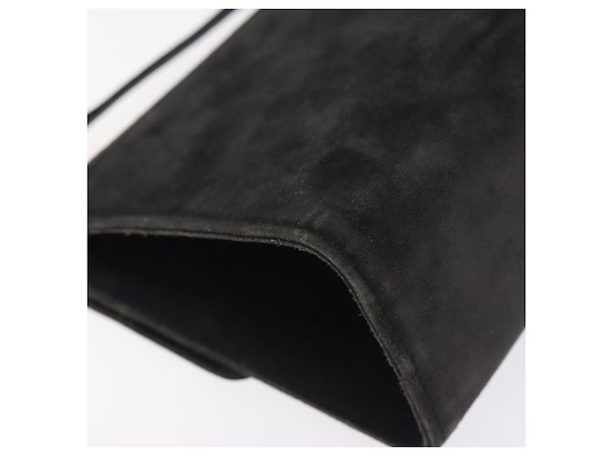 Borsa a Spalla Gancini in Pelle Scamosciata Nera e Oro Salvatore Ferragamo Auth bs26286 Nero D'oro - vista 13