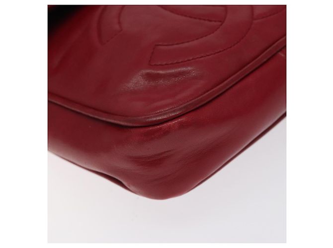 CHANEL COCO Borsa a Spalla Mark in Pelle di Agnello Rossa Oro CC Auth BA2939 Rosso D'oro - vista 11