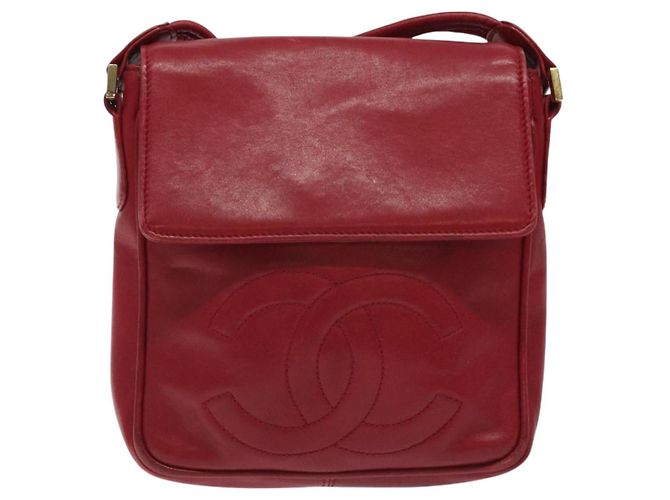 CHANEL COCO Borsa a Spalla Mark in Pelle di Agnello Rossa Oro CC Auth BA2939 Rosso D'oro - vista 2