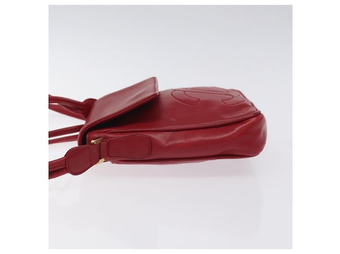 CHANEL COCO Borsa a Spalla Mark in Pelle di Agnello Rossa Oro CC Auth BA2939 Rosso D'oro - vista 5