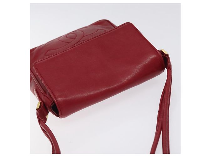 CHANEL COCO Borsa a Spalla Mark in Pelle di Agnello Rossa Oro CC Auth BA2939 Rosso D'oro - vista 6