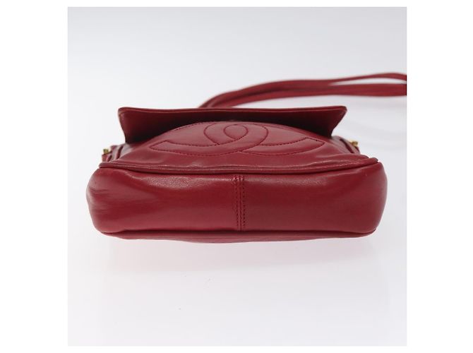 CHANEL COCO Borsa a Spalla Mark in Pelle di Agnello Rossa Oro CC Auth BA2939 Rosso D'oro - vista 9