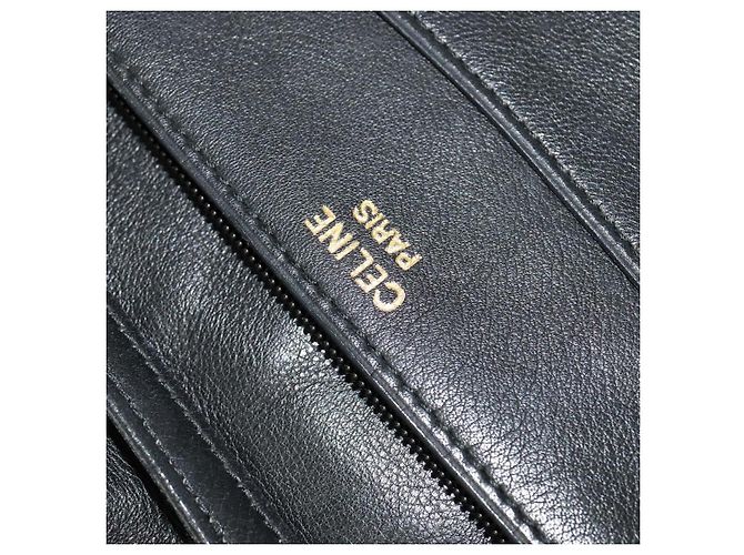 Céline Borsa a Spalla CELINE in Pelle Nera Oro Auth 126895 Nero D'oro - vista 15