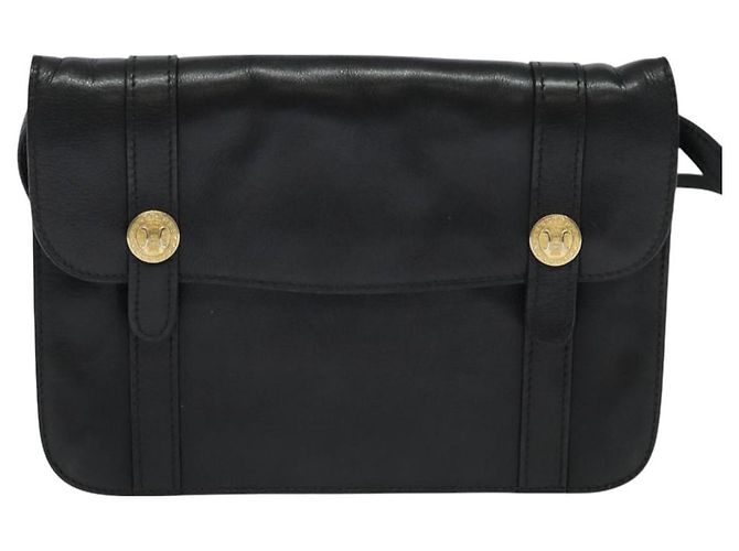 Céline Borsa a Spalla CELINE in Pelle Nera Oro Auth 126895 Nero D'oro - vista 2