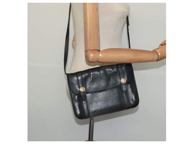 Céline Borsa a Spalla CELINE in Pelle Nera Oro Auth 126895 Nero D'oro - vista 22