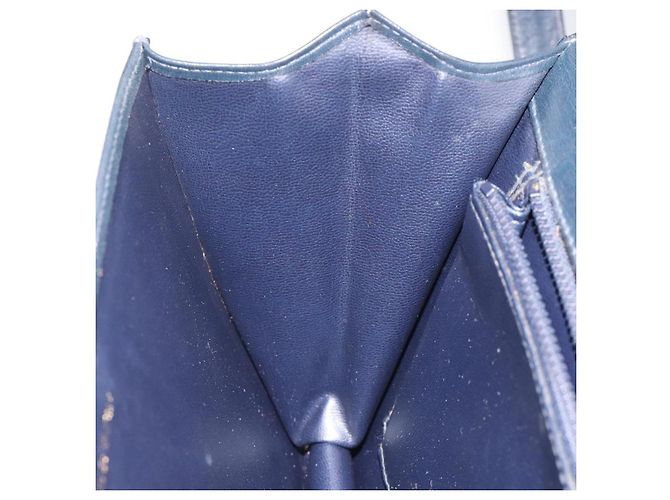 Céline Borsa a Spalla CELINE in Pelle Blu Navy Oro Auth 126159 D'oro - vista 19