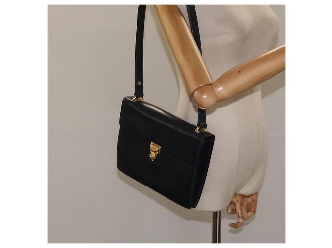 Céline Borsa a Spalla CELINE in Pelle Blu Navy Oro Auth 126159 D'oro - vista 21