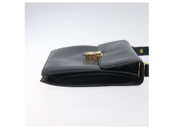 Céline Borsa a Spalla CELINE in Pelle Blu Navy Oro Auth 126159 D'oro - vista 4