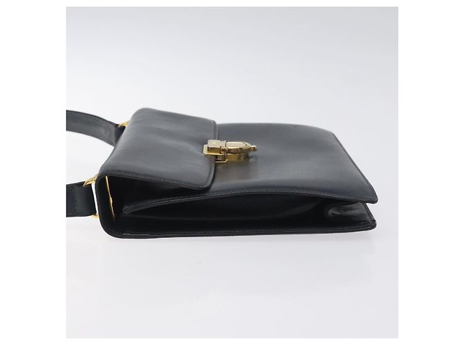 Céline Borsa a Spalla CELINE in Pelle Blu Navy Oro Auth 126159 D'oro - vista 5