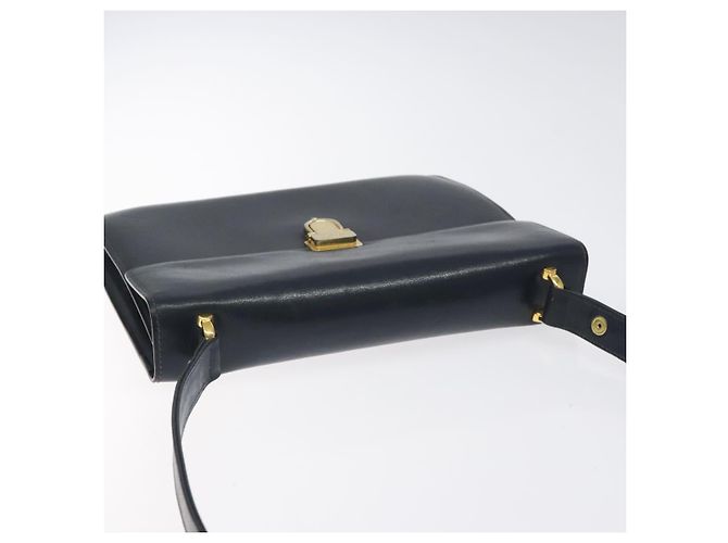 Céline Borsa a Spalla CELINE in Pelle Blu Navy Oro Auth 126159 D'oro - vista 6