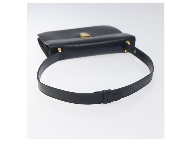 Céline Borsa a Spalla CELINE in Pelle Blu Navy Oro Auth 126159 D'oro - vista 7
