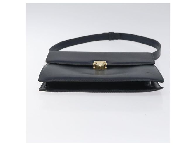 Céline Borsa a Spalla CELINE in Pelle Blu Navy Oro Auth 126159 D'oro - vista 9