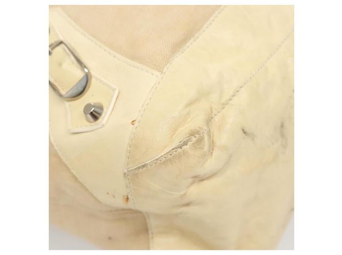 BALENCIAGA Borsa a Spalla The Day Canvas Beige Argento 141175 Auth bs26003 - vista 11