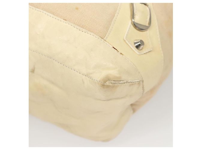 BALENCIAGA Borsa a Spalla The Day Canvas Beige Argento 141175 Auth bs26003 - vista 12