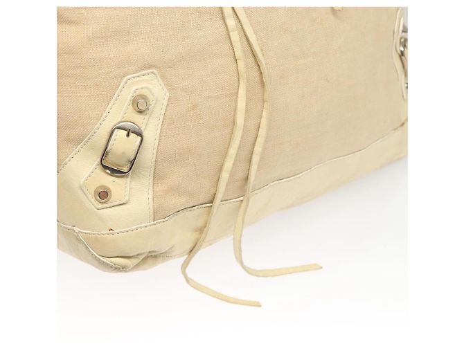 BALENCIAGA Borsa a Spalla The Day Canvas Beige Argento 141175 Auth bs26003 - vista 15