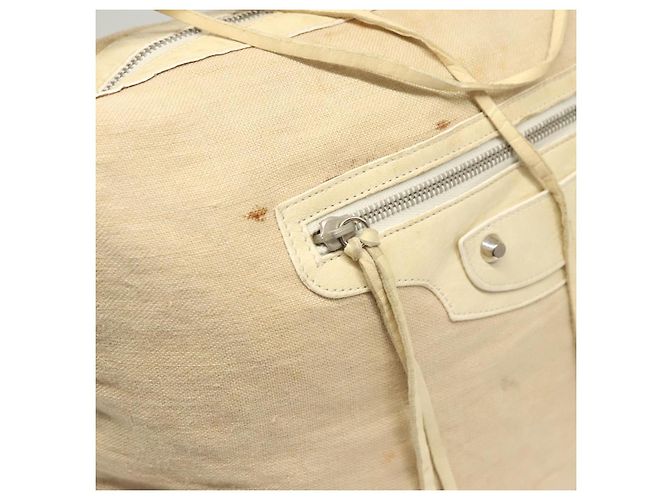 BALENCIAGA Borsa a Spalla The Day Canvas Beige Argento 141175 Auth bs26003 - vista 16