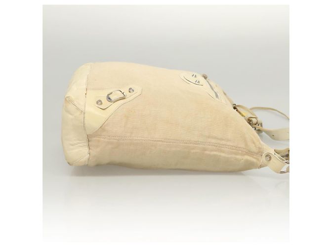BALENCIAGA Borsa a Spalla The Day Canvas Beige Argento 141175 Auth bs26003 - vista 4