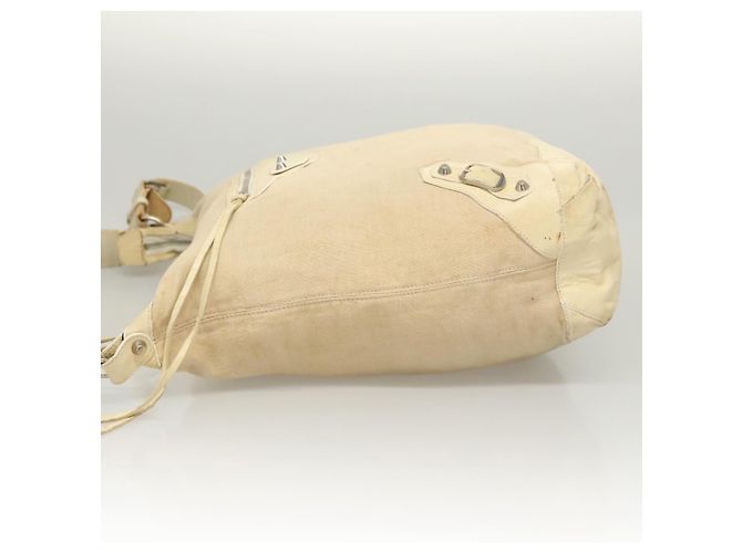 BALENCIAGA Borsa a Spalla The Day Canvas Beige Argento 141175 Auth bs26003 - vista 5