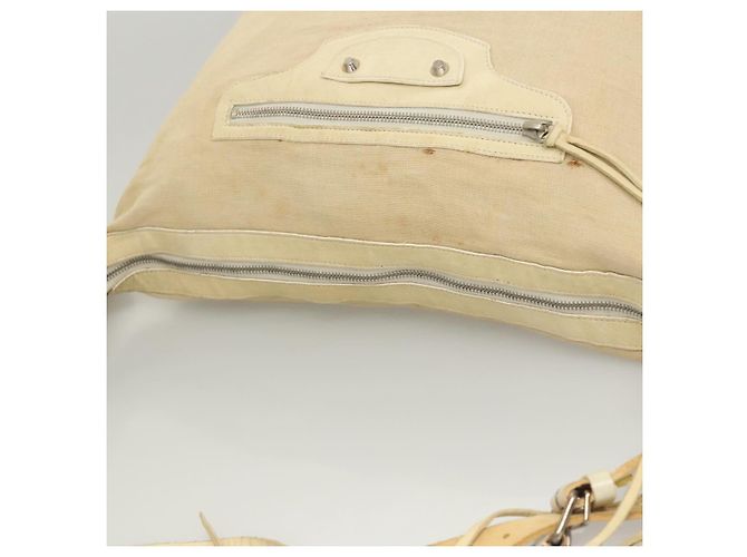 BALENCIAGA Borsa a Spalla The Day Canvas Beige Argento 141175 Auth bs26003 - vista 6