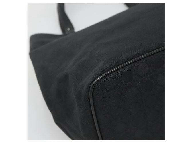 Borsa Tote Gancini in tela nera e argento di Salvatore Ferragamo Auth BA3107 Nero - vista 13