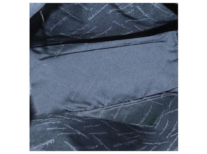 Borsa Tote Gancini in tela nera e argento di Salvatore Ferragamo Auth BA3107 Nero - vista 15