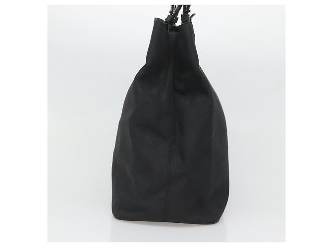 Borsa Tote Gancini in tela nera e argento di Salvatore Ferragamo Auth BA3107 Nero - vista 4