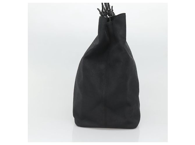 Borsa Tote Gancini in tela nera e argento di Salvatore Ferragamo Auth BA3107 Nero - vista 5