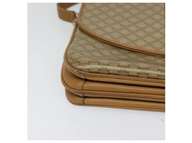 Céline Borsa a spalla in tela Macadam CELINE PVC beige oro Auth 126995 D'oro - vista 10