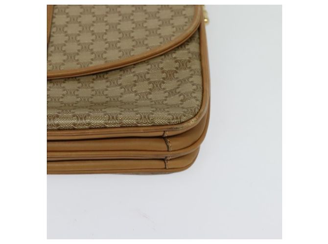 Céline Borsa a spalla in tela Macadam CELINE PVC beige oro Auth 126995 D'oro - vista 11