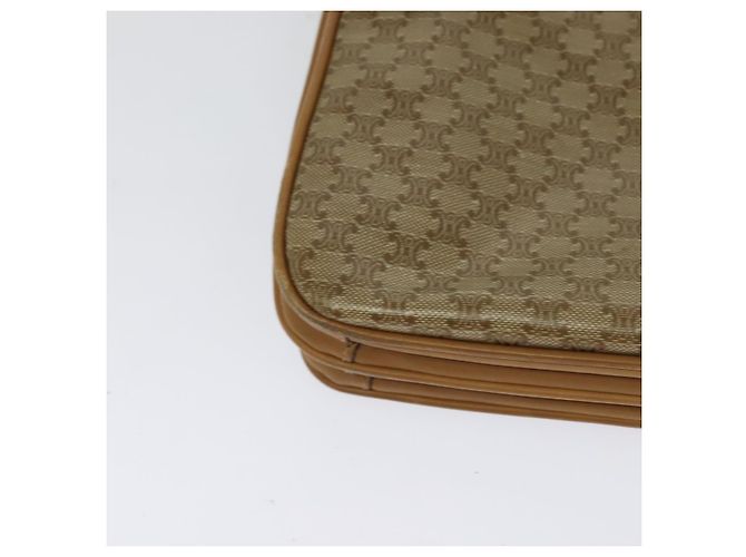 Céline Borsa a spalla in tela Macadam CELINE PVC beige oro Auth 126995 D'oro - vista 12
