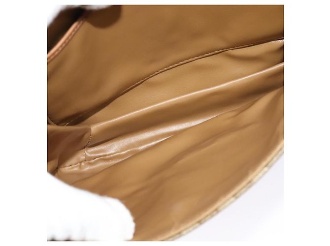 Céline Borsa a spalla in tela Macadam CELINE PVC beige oro Auth 126995 D'oro - vista 20