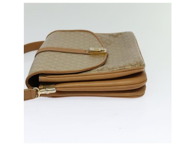 Céline Borsa a spalla in tela Macadam CELINE PVC beige oro Auth 126995 D'oro - vista 4