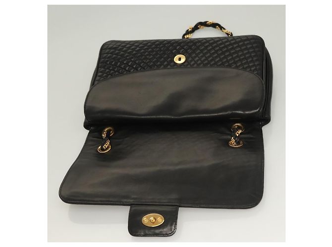Borsa a spalla BALLY in pelle nera e oro Auth kk524 Nero D'oro - vista 15