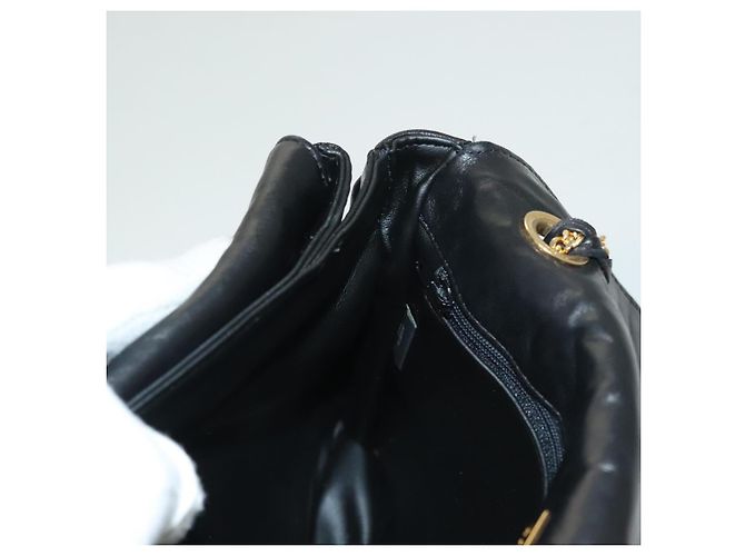 Borsa a spalla BALLY in pelle nera e oro Auth kk524 Nero D'oro - vista 19