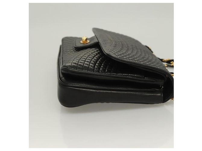 Borsa a spalla BALLY in pelle nera e oro Auth kk524 Nero D'oro - vista 4