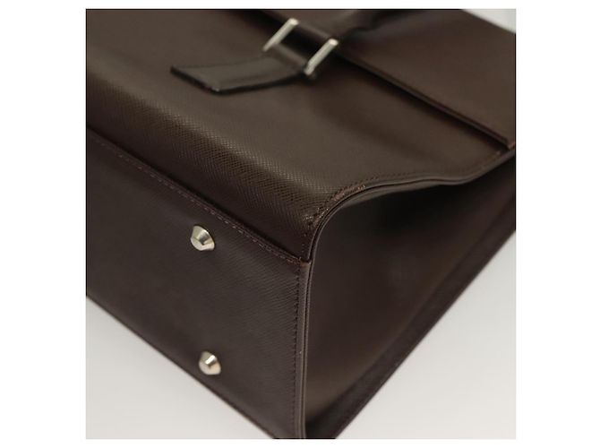 Borsa a mano in pelle Burberry argento marrone Auth BA3148 - vista 11