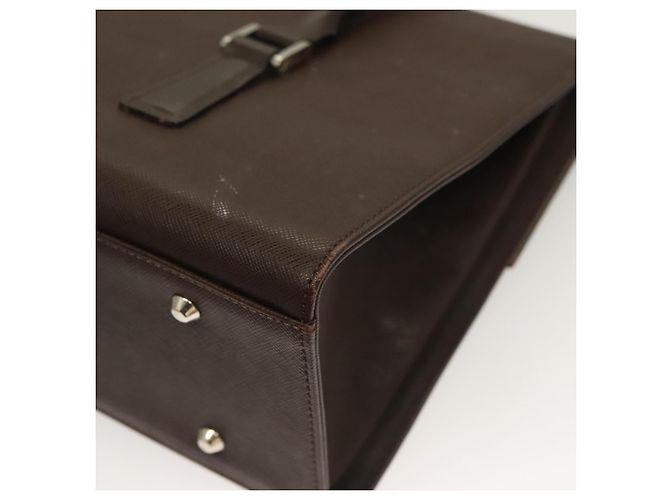 Borsa a mano in pelle Burberry argento marrone Auth BA3148 - vista 13
