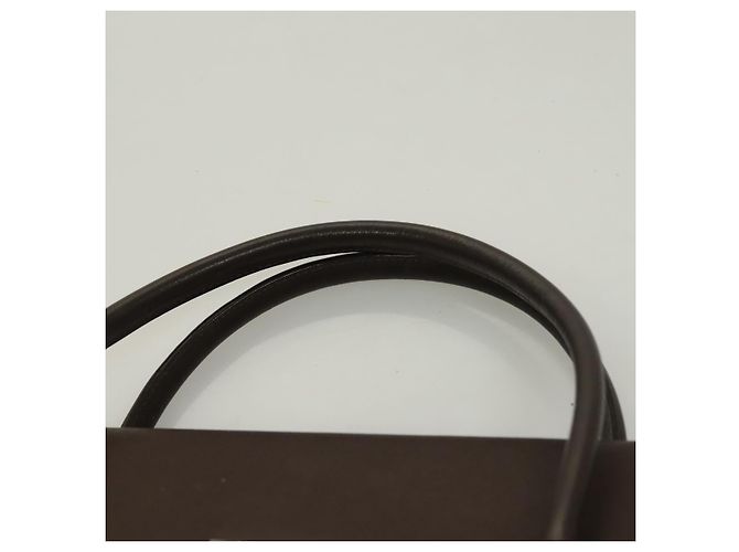 Borsa a mano in pelle Burberry argento marrone Auth BA3148 - vista 8