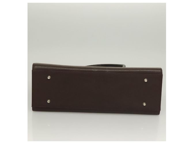 Borsa a mano in pelle Burberry argento marrone Auth BA3148 - vista 9