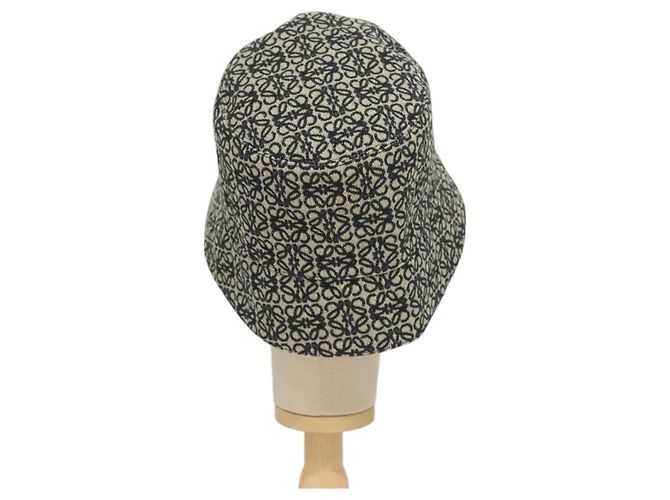 LOEWE Anagram Reversible Bucket Hat Canvas Navy Auth hk2801 Navy blue - view 3