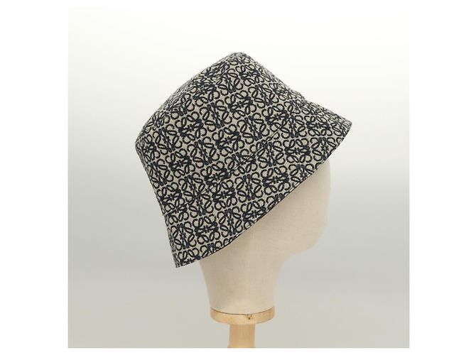 LOEWE Anagram Reversible Bucket Hat Canvas Navy Auth hk2801 Navy blue - view 5