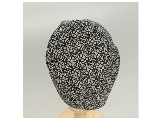 LOEWE Anagram Reversible Bucket Hat Canvas Navy Auth hk2801 Navy blue - view 7